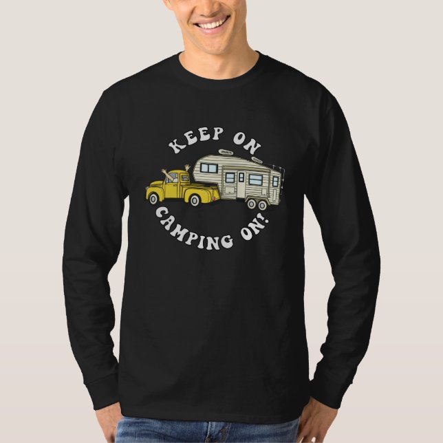 Camiseta reboque KEEP ON CAMPING ON Caravana (Frente)