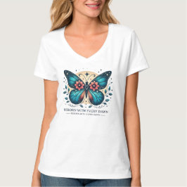 Camiseta Reborn With Every Dawn - Mystical Butterfly