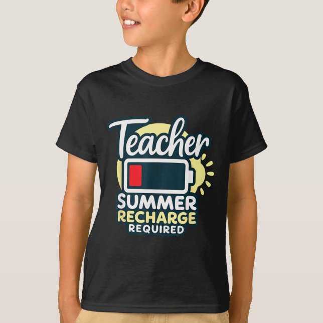 Camiseta Recarga de Verão do Professor Necessária Último di (Frente)