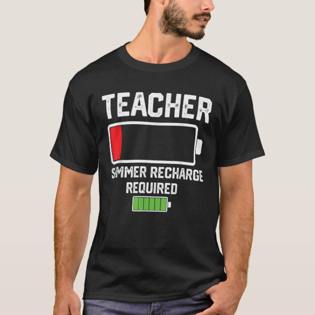 Camiseta Recarga de Verão do Professor Requerida Cheio de b (Frente)