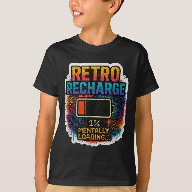Camiseta “Recarga Retro – Carregando Mentalmente…” (Frente)