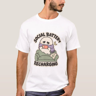 Camiseta Recarregando a Bateria Social: Introvertido Acoged
