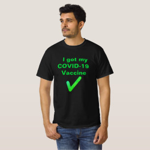 Camiseta Recebi minha vacina COVID-19.T-Shirt personalizada