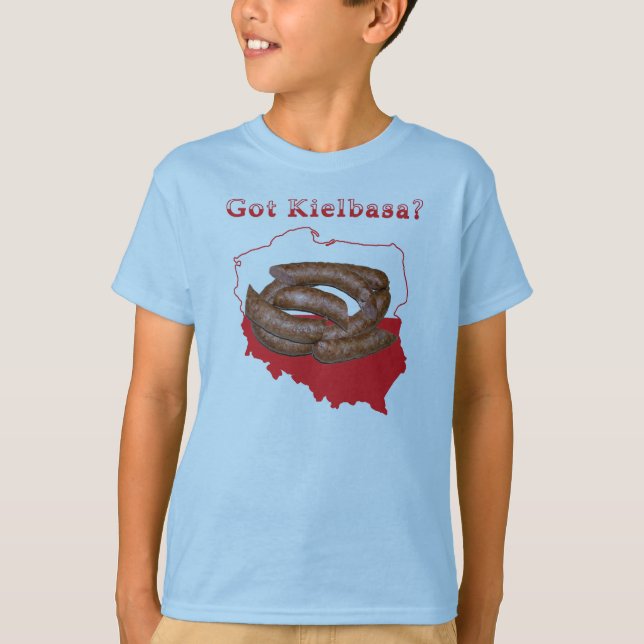 Camiseta Recebi o mapa polonês de Kielbasa (Frente)