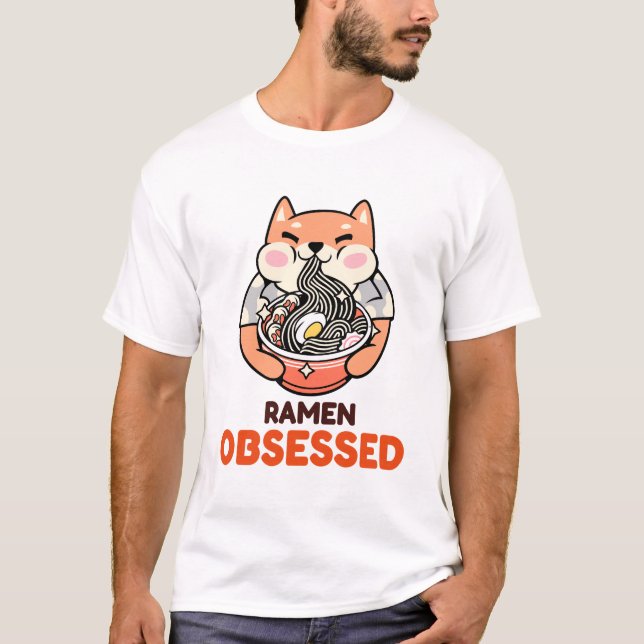 Camiseta Receita Asiática Obsessiva de Ramen (Frente)