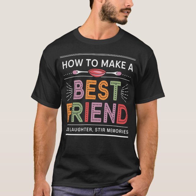 Camiseta Receita De Amizade Adicione Riso Misture Compartil (Frente)