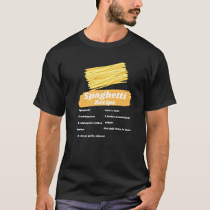 Camiseta Receita de Espaguete Comida Italiana Culinária Fan