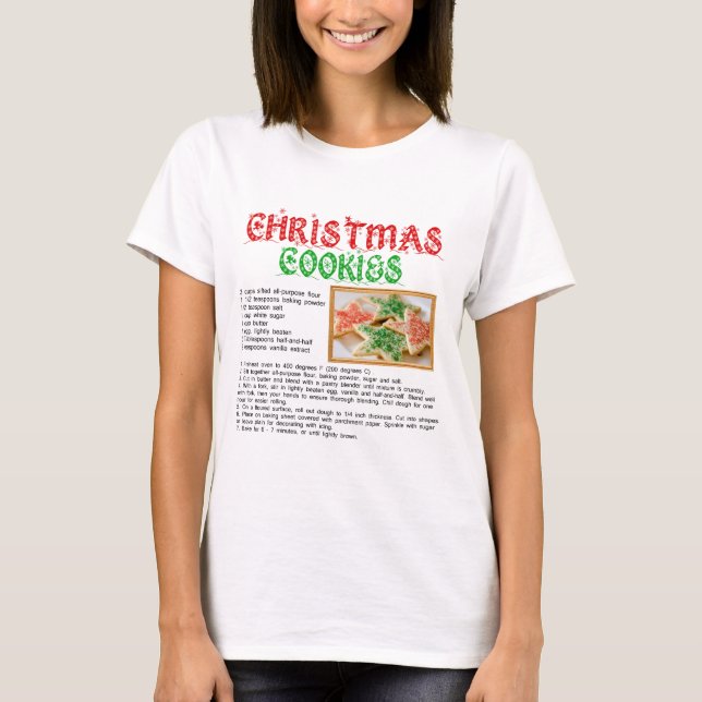 Camiseta Receita dos biscoitos do Natal (Frente)