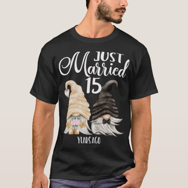 Camiseta Recem casados 15 de aniversário de 15 anos (Frente)