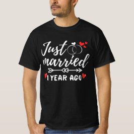 Camiseta Recem casados 1 Ano Atrás, 1rua Aniversário De Cas