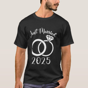 Camiseta Recem casados 2025 Anéis de Casamento Corresponden