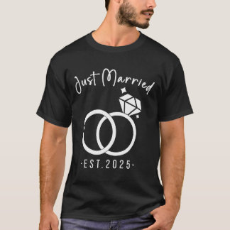 Camiseta Recém-casados 2025 Noiva e Noivo Organizadores de