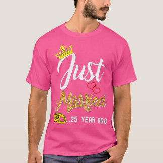Camiseta Recem casados 25 de Aniversário 25 Anos Atrás
