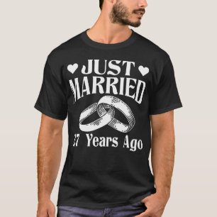 Camiseta Recem casados 27º presente de aniversário de cas