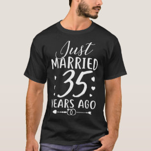 Camiseta Recem casados 35 Anos Atrás 35 Aniversário de Casa