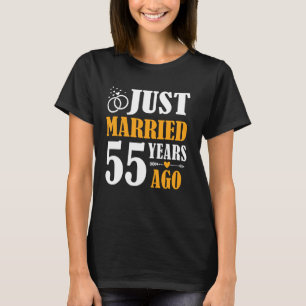 Camiseta Recem casados 55 Anos Atrás 55º Aniversário de Cas