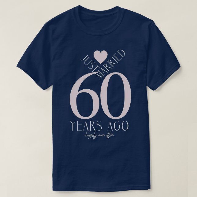 Camiseta Recem casados 60 Anos Atrás - 60º Casamento Annive (Frente do Design)
