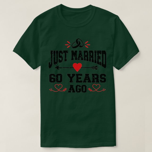 Camiseta Recem casados 60 Anos Atrás 60 Aniversário de Casa (Frente do Design)