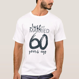 Camiseta Recem casados 60 Anos Atrás Engraçado 60ª Anniv De