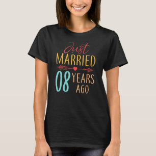 Camiseta Recem casados 8 Anos Atrás Casal 8 Annivers Retro