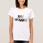 Camiseta recem casados, Bridal Bride Ground - Branco preto<br><div class="desc">recem casados,  Camisa branca-T preta de noiva de noiva de noiva</div>