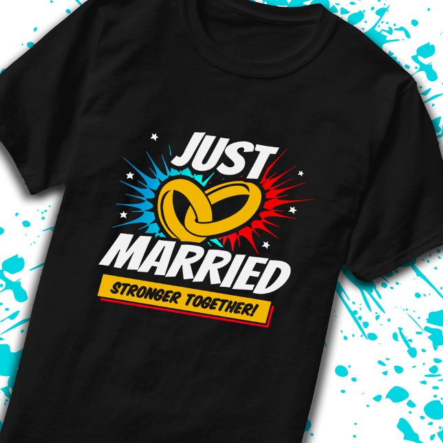 Camiseta Recém-casados - Casal de Lua de Mel - Recentemente (Criador carregado)