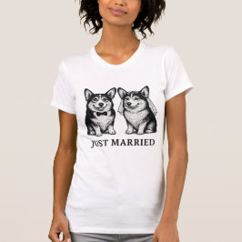 Camiseta Recem casados Corgi Vintage