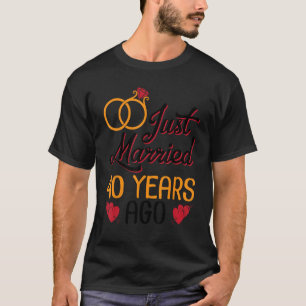 Camiseta Recem casados De Casamento Do Marido Esposa Há 40