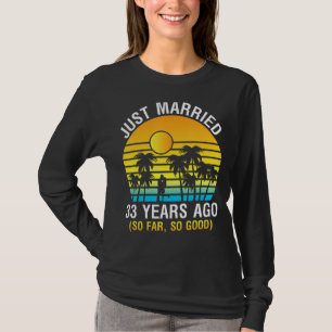 Camiseta Recem casados De Memória Esposa Do Marido Há 33 An