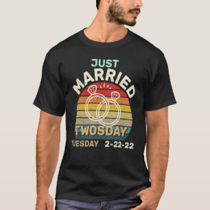 Camiseta Recem casados De Vintage No Dia 22 De Fevereiro