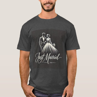 Camiseta Recem casados Desenhada À Mão