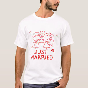 Camiseta Recém-Casados - Desenho de Casal Fofo