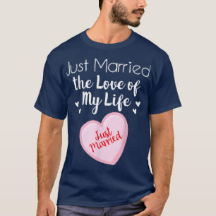 Camiseta Recem casados do Amor de Minha Vida Noiva Gro