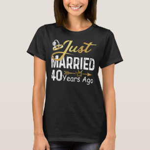 Camiseta Recem casados do aniversário de casamento há 40 an