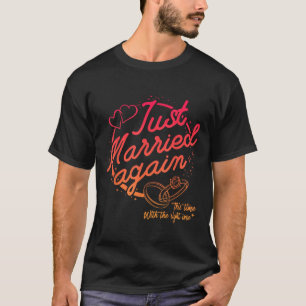 Camiseta Recem casados Engraçado Novamente Casal Noivo Segu