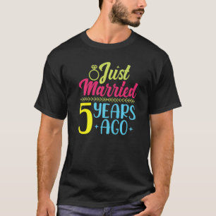 Camiseta Recem casados Há 5 Anos Aniversário De 5