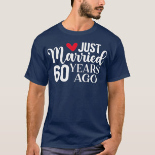 Camiseta Recém-Casados Há 60 Anos Correspondendo ao Anivers