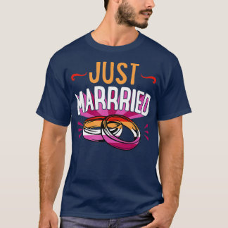 Camiseta Recem casados Lésbica Gay golpe de casamento