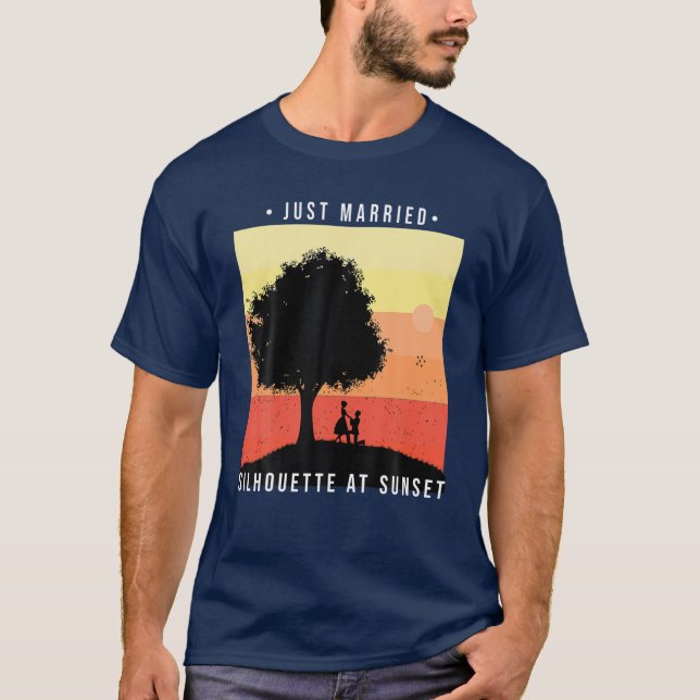 Camiseta Recém-Casados Retro Engajamento Roupas Casal Novo (Frente)