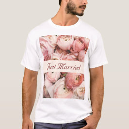 Camiseta Recem casados, Rosas Rosa, o amor está no ar
