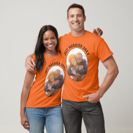 Camiseta Recem casados Seu E Seu Unisex Laranja