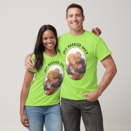 Camiseta Recem casados Seu E Seu Verde limão Unisex