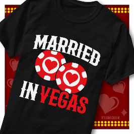 Camiseta Recém-Casados Vegas Cassino Corações Fichas Amor C