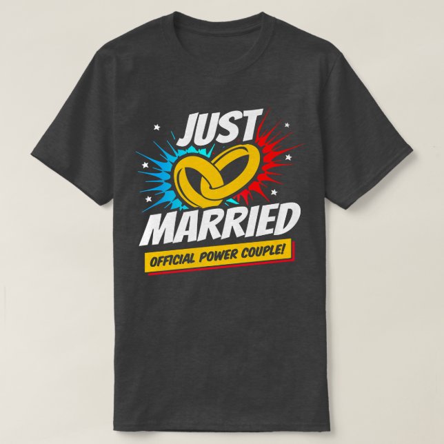 Camiseta Recém-casadosCasamento Lua de melNoiva Casada  (Frente do Design)