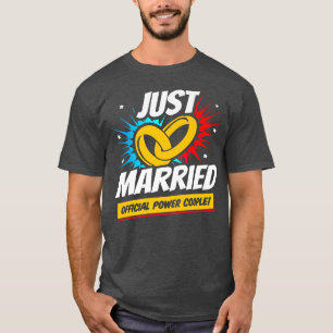 Camiseta Recém-casadosCasamento Lua de melNoiva Casada 