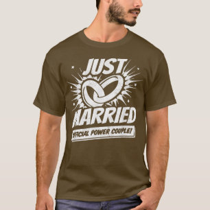 Camiseta Recém-casadosCasamento Lua de melNoiva Casada