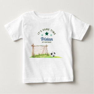 Camiseta Recém-Nascido no Futebol “É Hora do Jogo” Primeiro