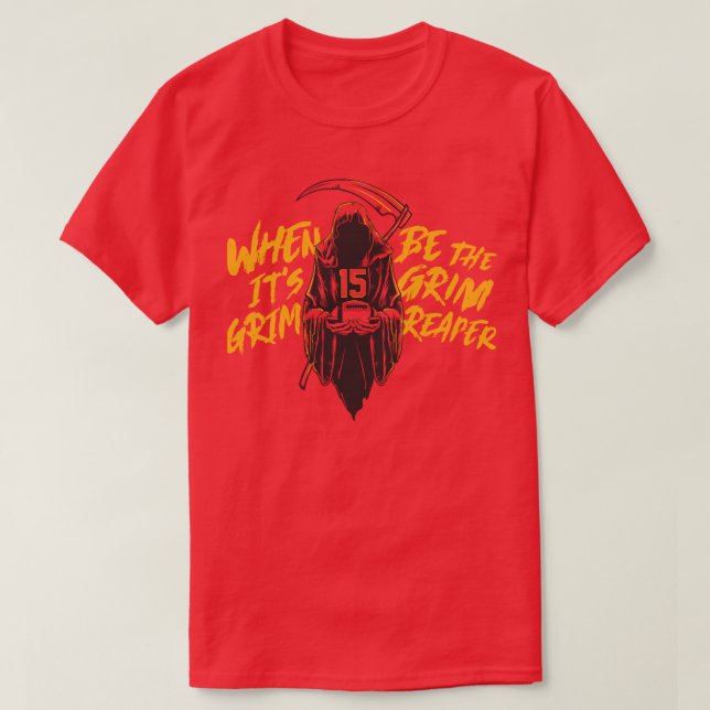 Camiseta Receptor 1 dos Chefes do Kansas City Grim (Frente do Design)