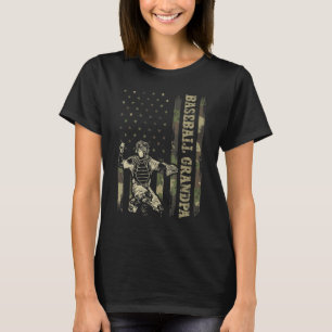 Camiseta Receptor de Beisebol  Homens Beisebol Avô Camo EUA