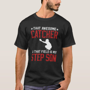 Camiseta Receptor de beisebol Padrasto Orgulhoso Receptor d
